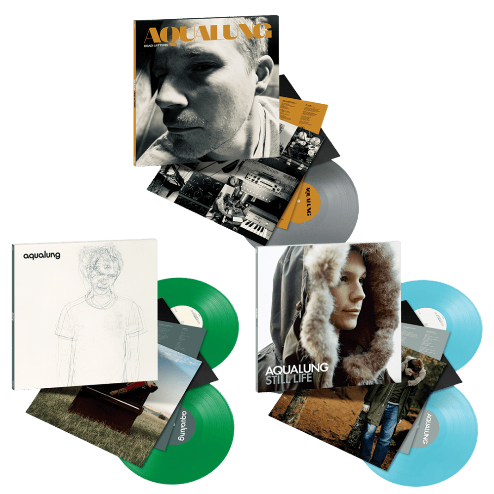 Aqualung - Dead Letters Store Exclusive Silver Colour Vinyl, Aqualung Store Exclusive Light Green Colour Vinyl, Still Life Store Exclusive Curacao Colour Vinyl Signed Art Print