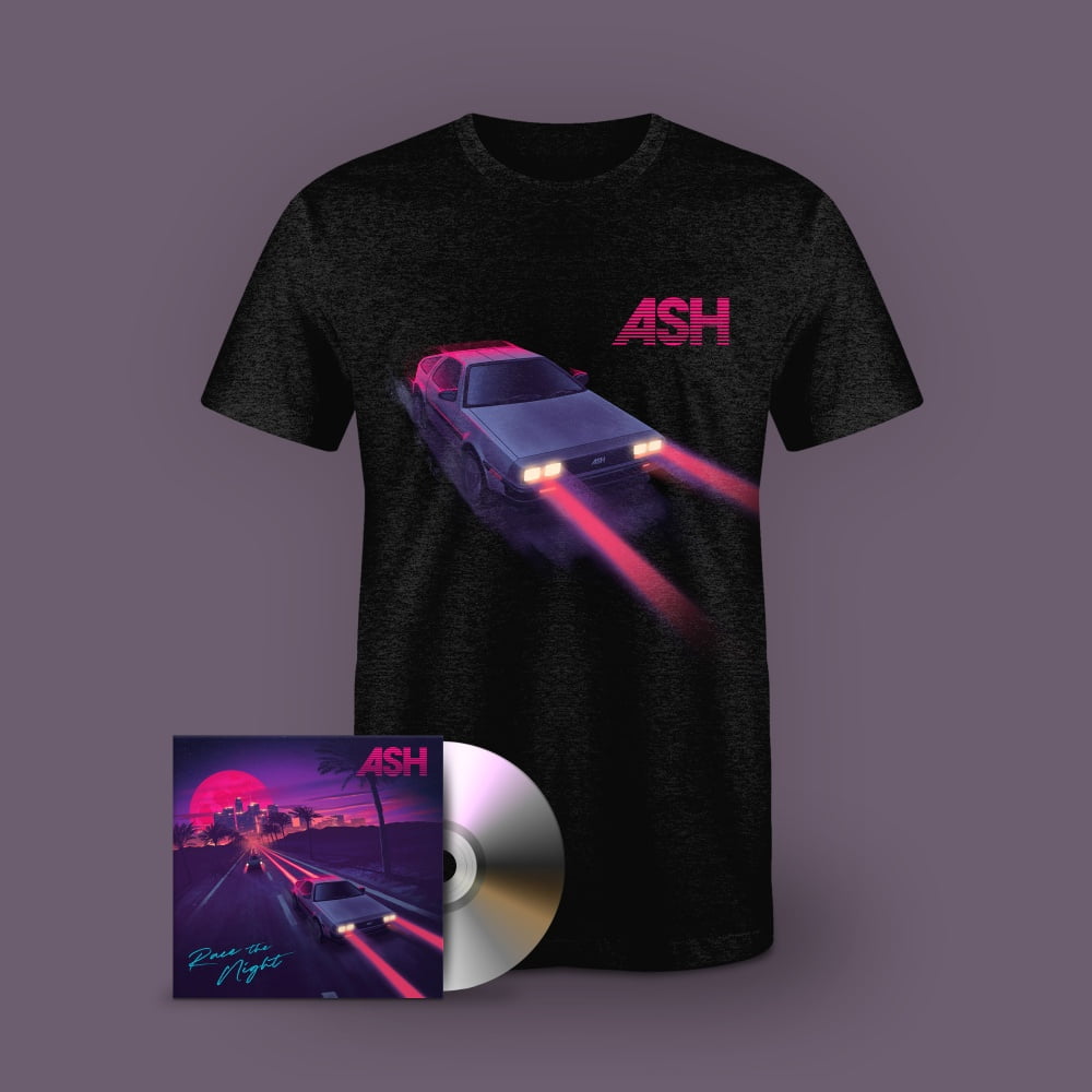 Ash - Race The Night CD Album Exclusive T-Shirt  with Signed-Print