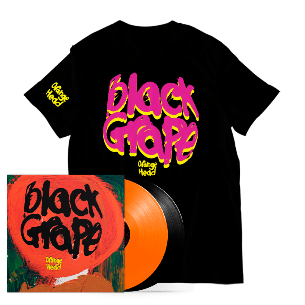 Black Grape - Orange Head Limited Edition Orange and Black 2LP Vinyl Black T-Shirt Postcard Set Signed