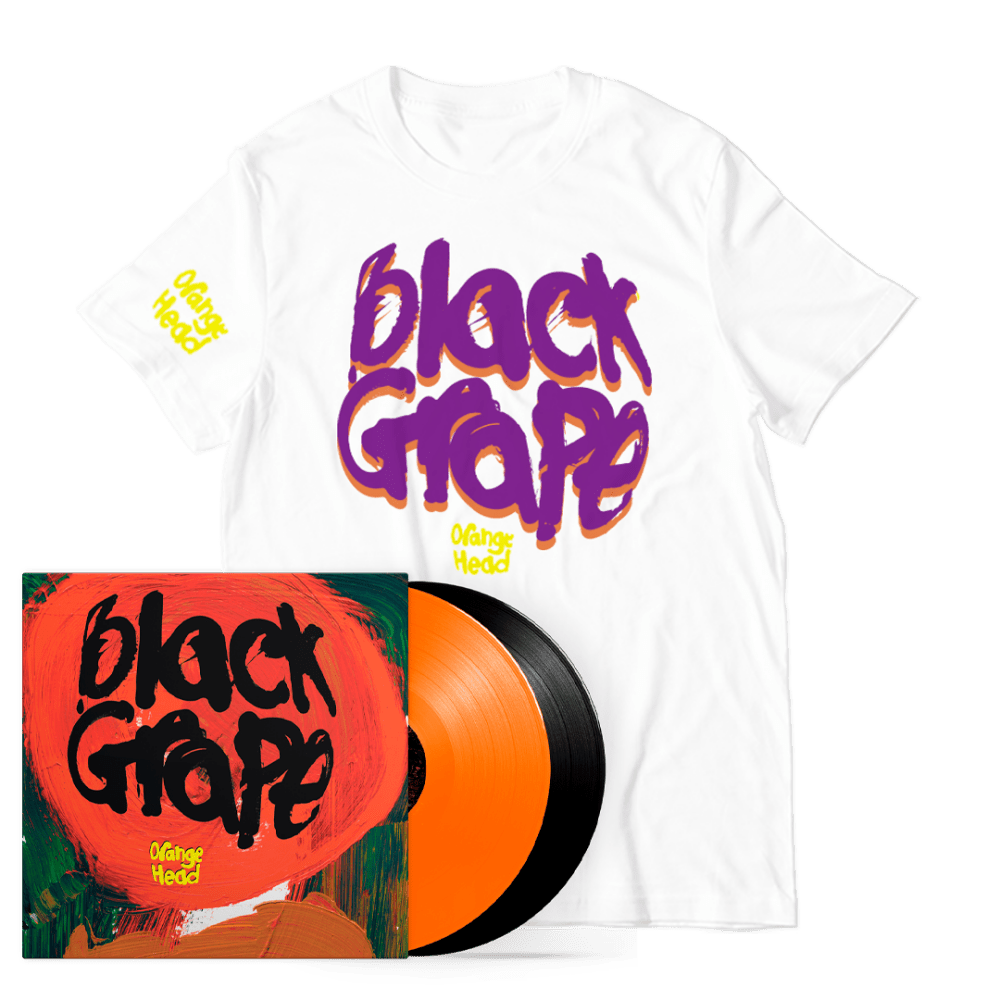 Black Grape - Orange Head Limited Edition Orange and Black 2LP Vinyl White T-Shirt Postcard Set Signed