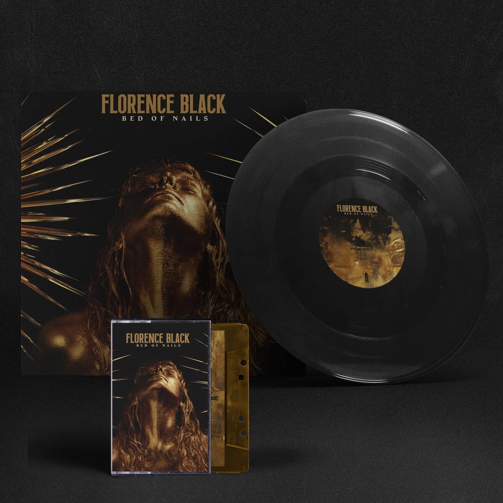 Florence Black - BED OF NAILS 12 VINYL ALBUM GOLD CASSETTE ALBUM WITH EXCLUSIVE Signed-Print