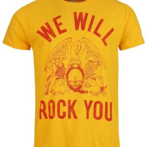 Queen T-Shirt - We Will Rock You - S to XXL - for Men - orange