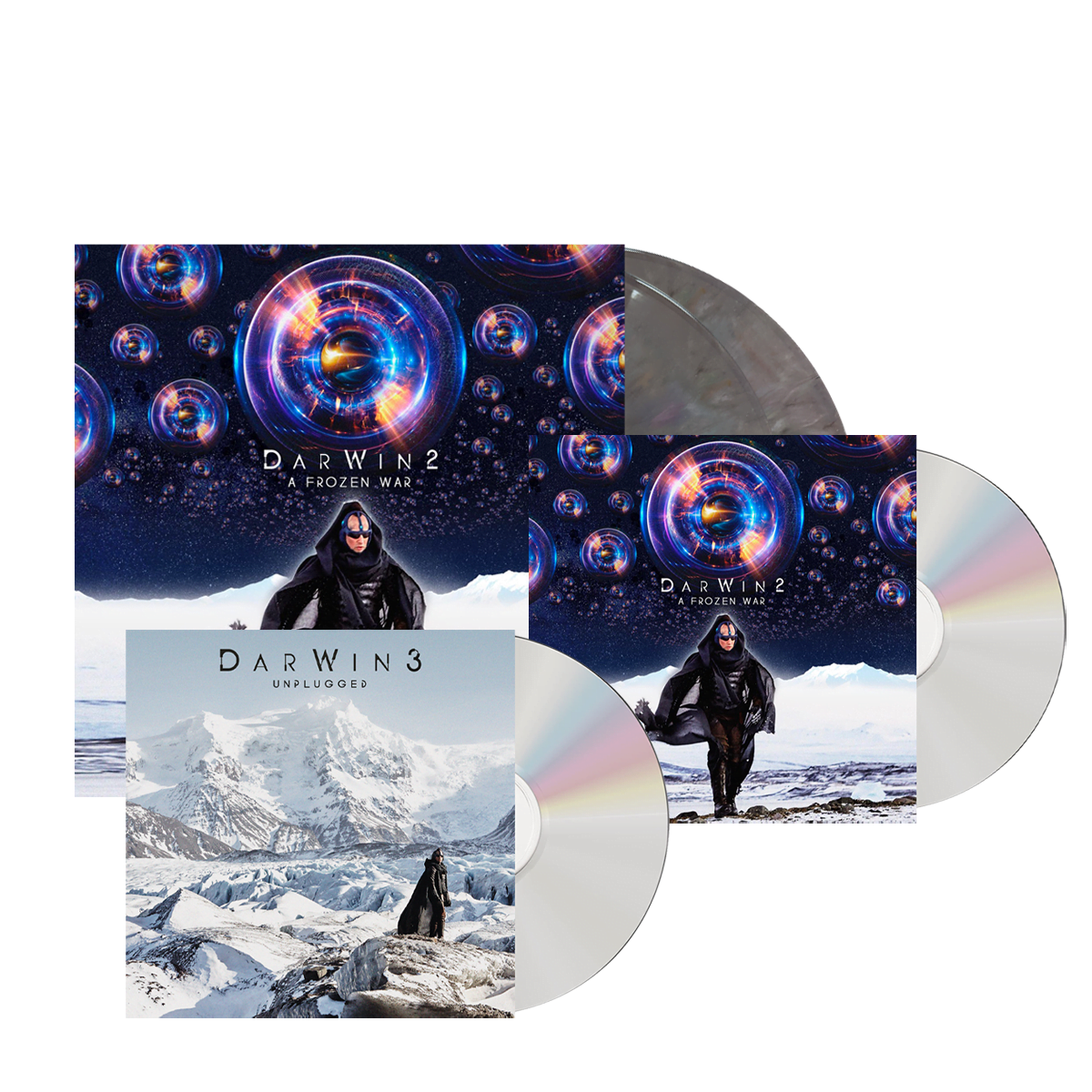 DarWin - Unplugged CD + A Frozen War CD + Double Coloured Vinyl Gatefold LP with 30 x 20 poster