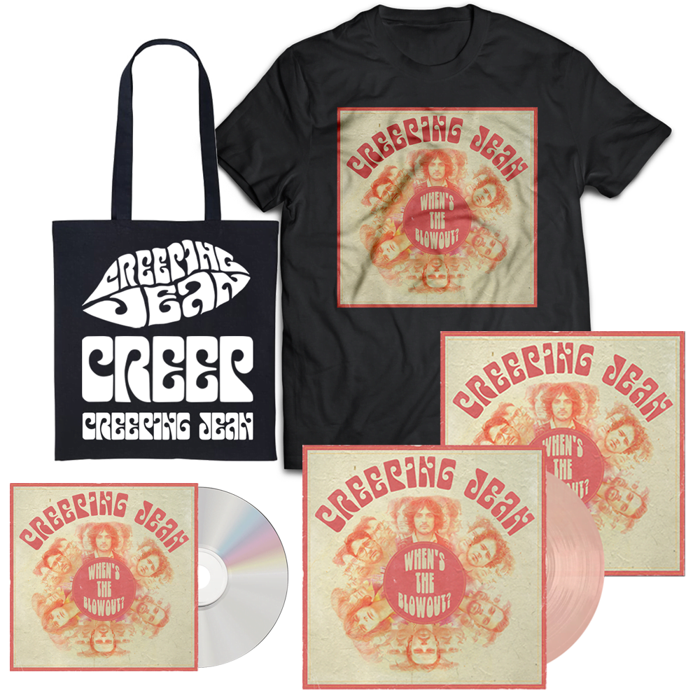 Creeping Jean - Whens The Blowout Signed-CD Marble Pink Vinyl Whens the Blowout T-Shirt Creep Tote Bag Includes Signed-Print
