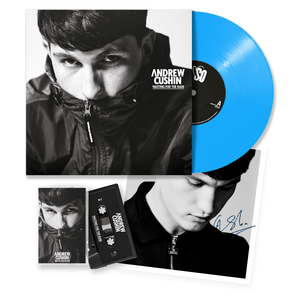 Andrew Cushin - Waiting For The Rain Star Blue Vinyl Cassette Album -  Album  Cassette  Vinyl       Blue Vinyl