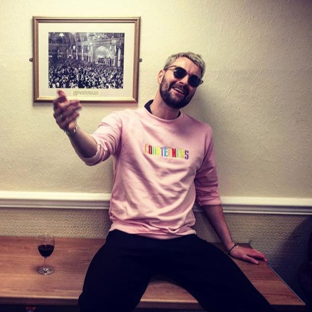 Courteeners - Unisex Pastel Pink Sweatshirt With Multi-Coloured Embroidery