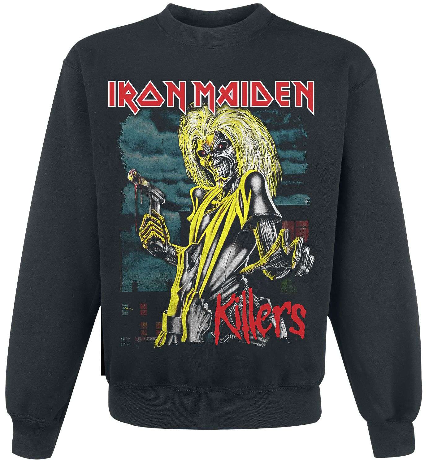 Iron Maiden Sweatshirt - Killers Green Clouds - S to XXL - for Men - black