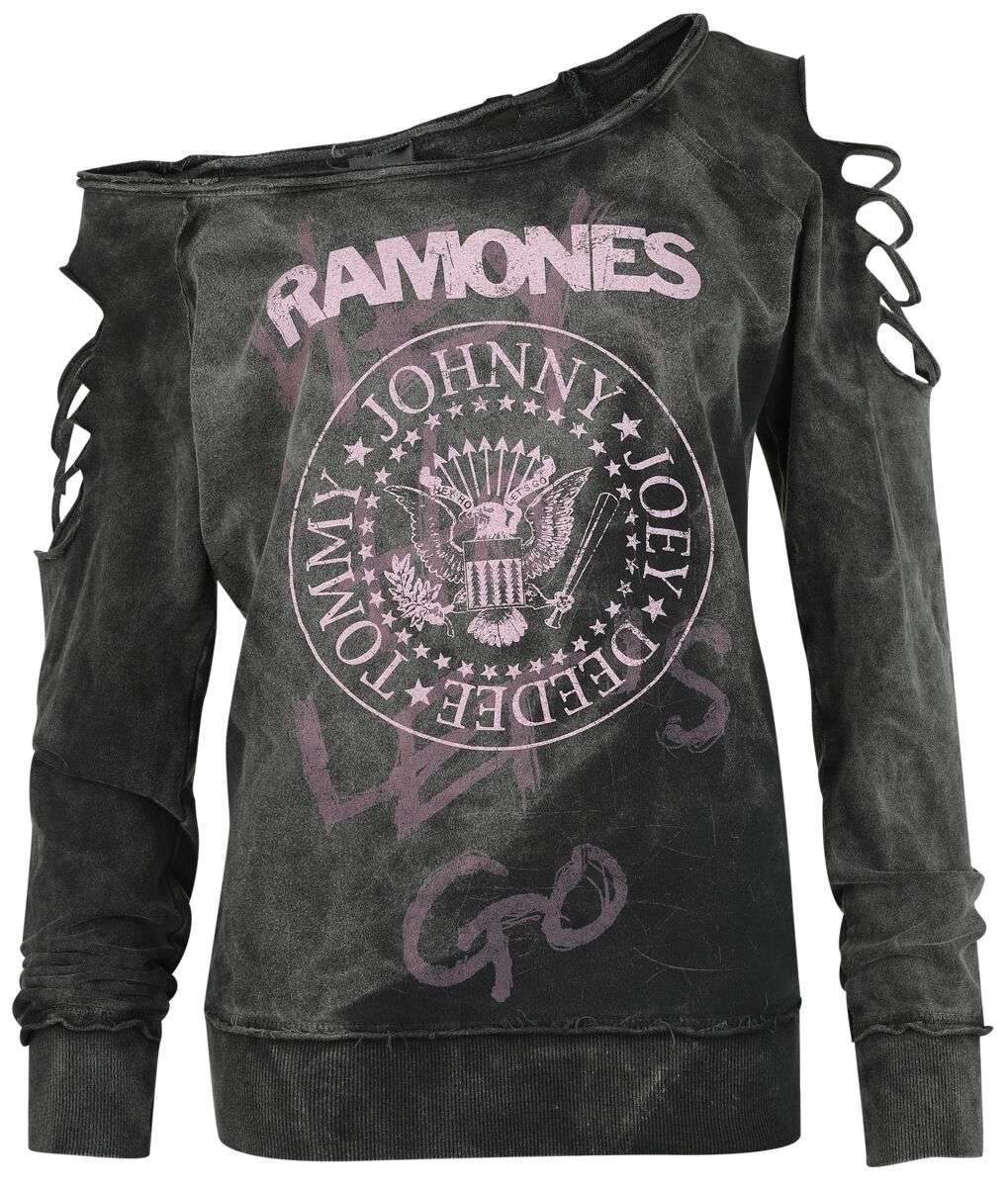 Ramones Sweatshirt - Pink Logo - S to XXL - for Women - black