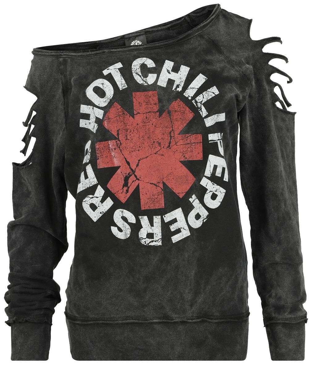 Red Hot Chili Peppers Sweatshirt - Crest - S to XXL - for Women - dark grey