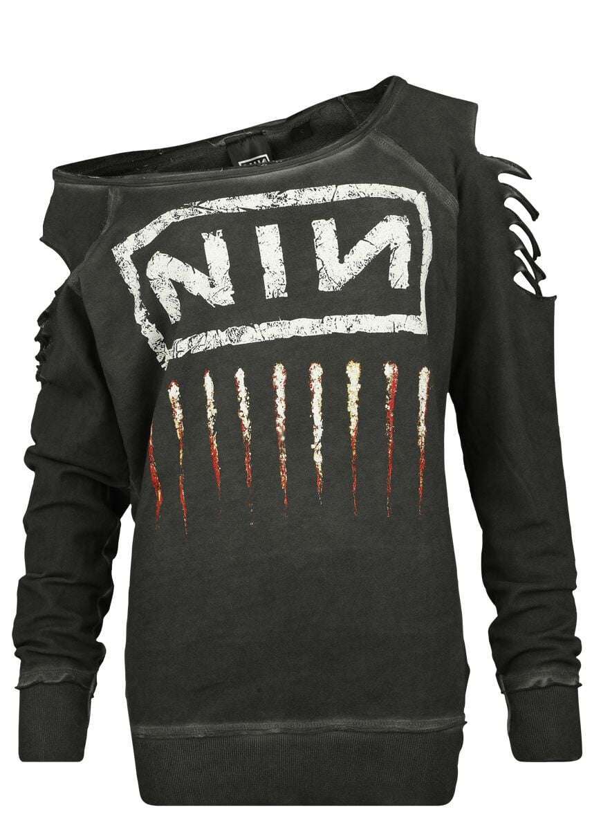 Nine Inch Nails Sweatshirt - Downward Spiral - S to XXL - for Women - charcoal
