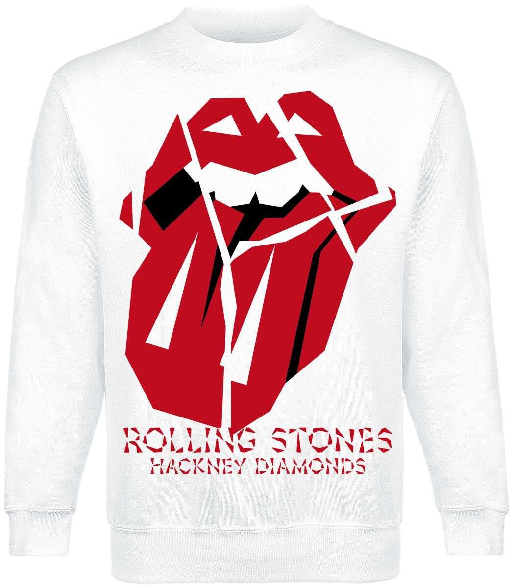 The Rolling Stones Sweatshirt - Diamond Tongue White Crewneck - S to XXL - for Men - white