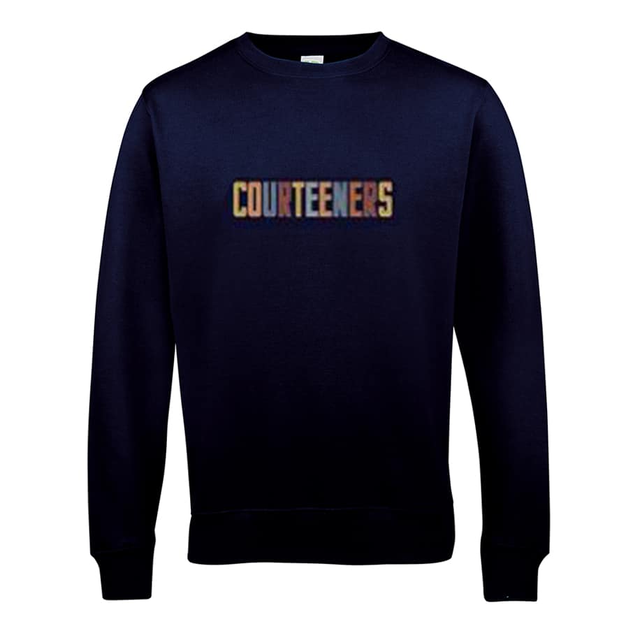 Courteeners - Unisex Navy Blue Sweatshirt With Multi-Coloured Embroidery