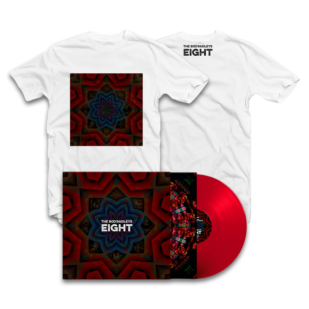 The Boo Radleys - Eight Trans Red Vinyl T-Shirt Includes Signed Print
