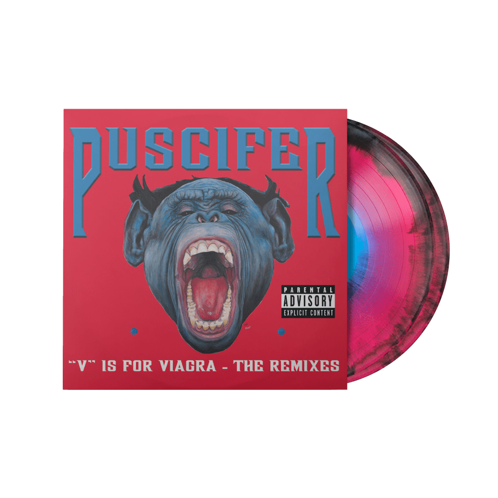 Puscifer - V Is For Viagra - The Remixes Baby Blue, Magenta, & Black 3 Color Smush Double Vinyl