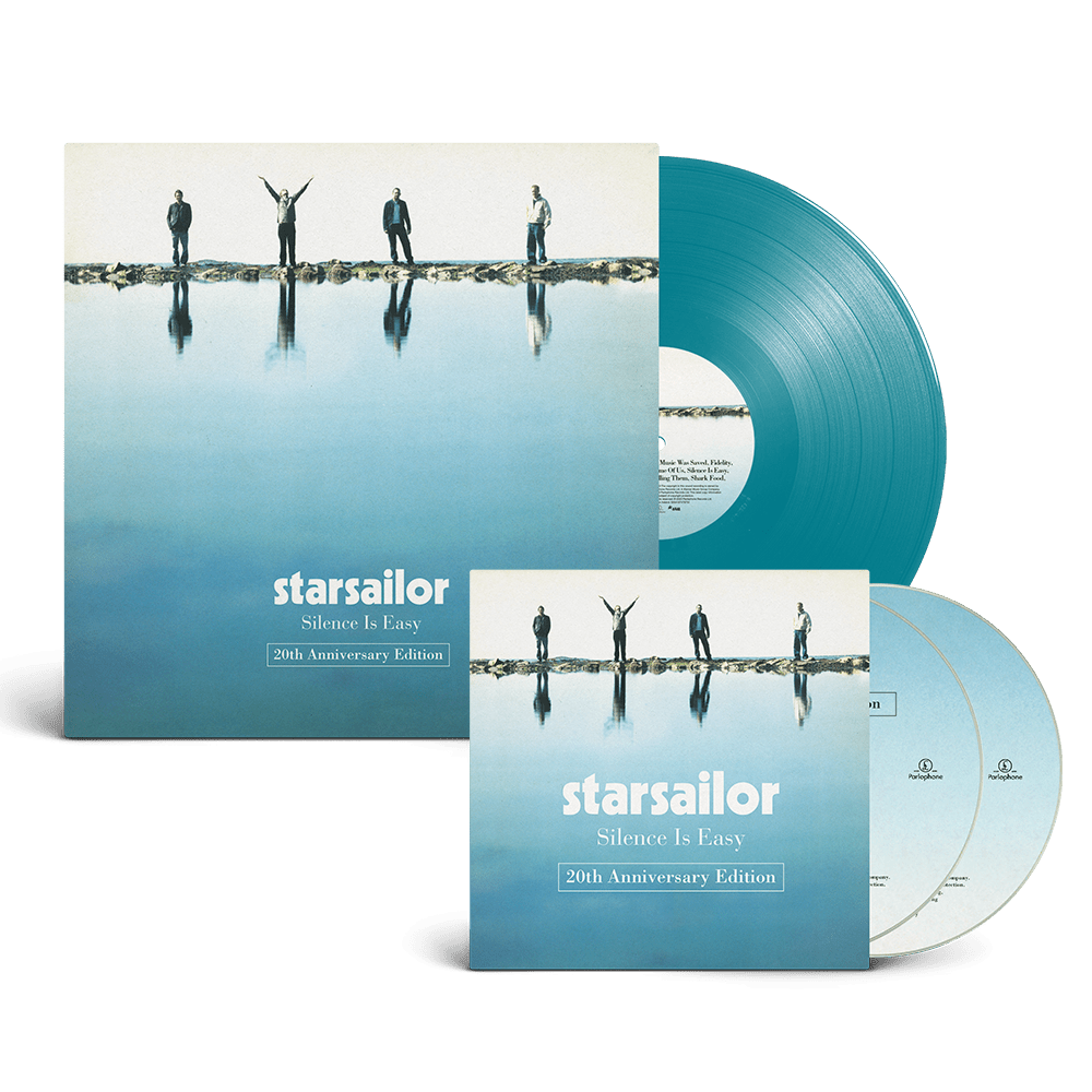 Starsailor - Silence Is Easy 20th Anniversary Edition Deluxe 2CD Aqua Blue Vinyl Signed Print
