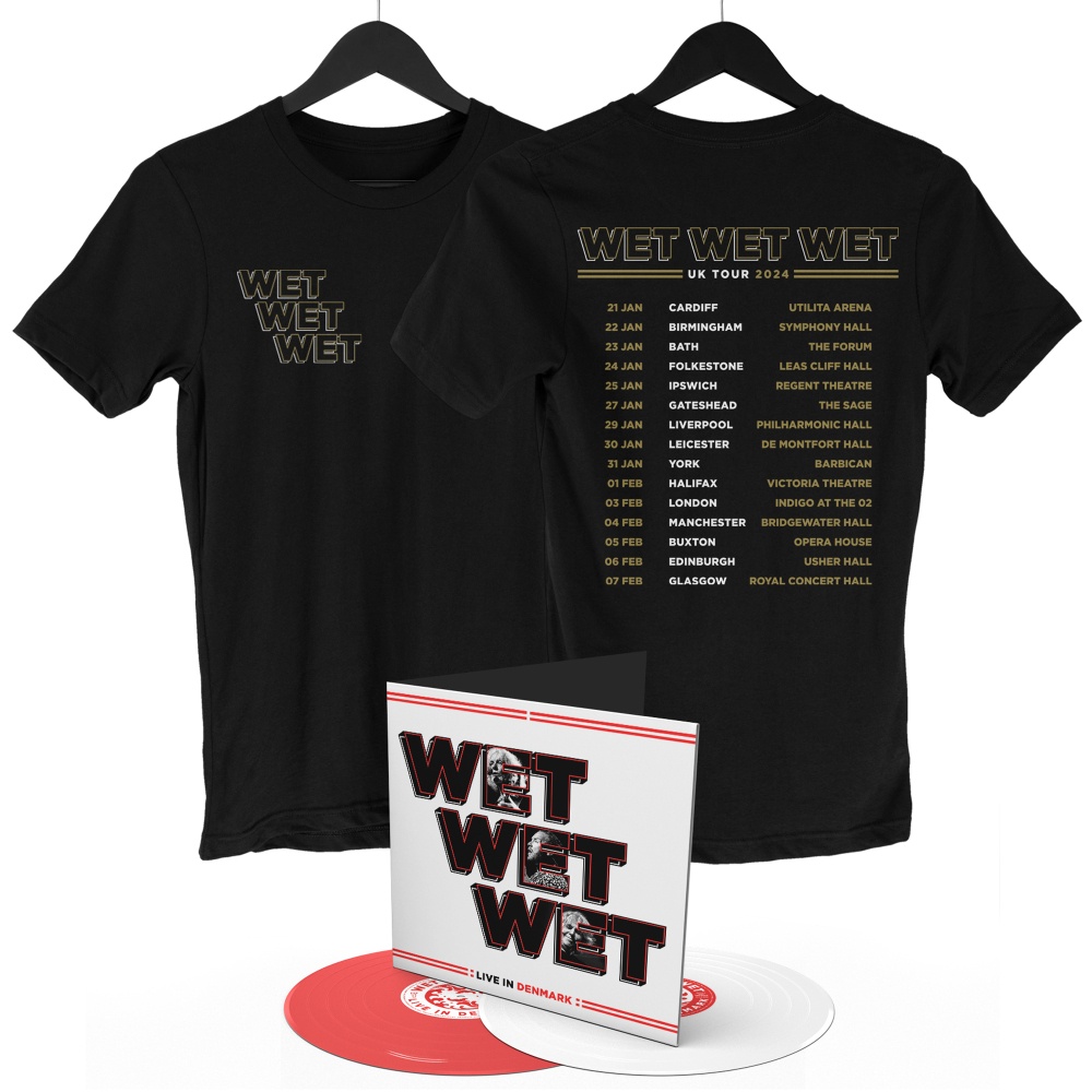 Wet Wet Wet - Live In Denmark Double Vinyl Tour T-Shirt Bundle