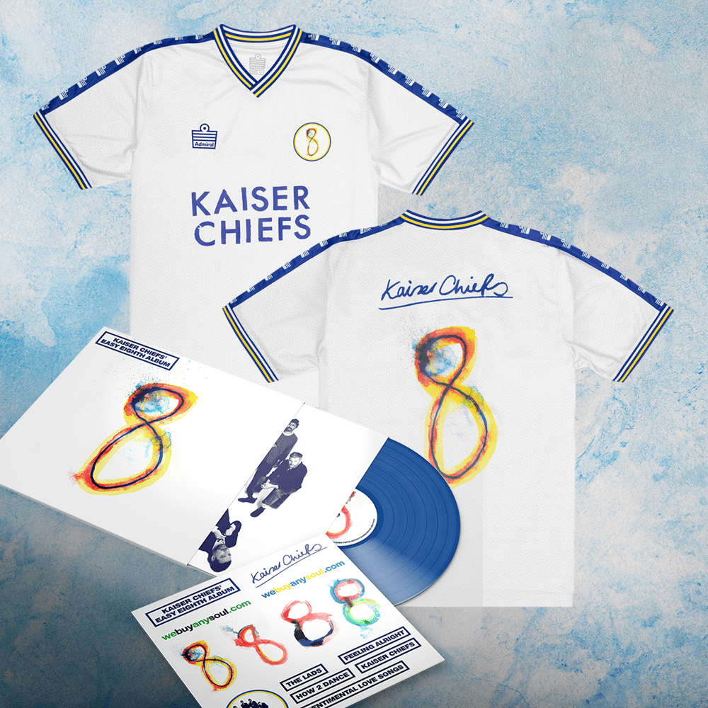 Kaiser Chiefs - Kaiser Chiefs' Easy Eighth Album - Transparent Blue Vinyl Kaiser Chiefs x Admiral Easy Eighth Home Shirt Inc Sticker Sheet