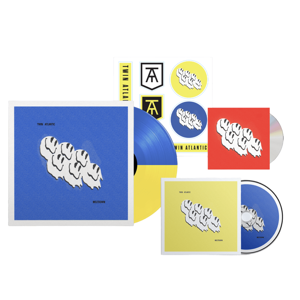 Twin Atlantic - Meltdown CD Signed  Heavyweight Split Yellow Blue Vinyl Blue Cover Signed with Sticker Sheet [Inc Bonus CD]