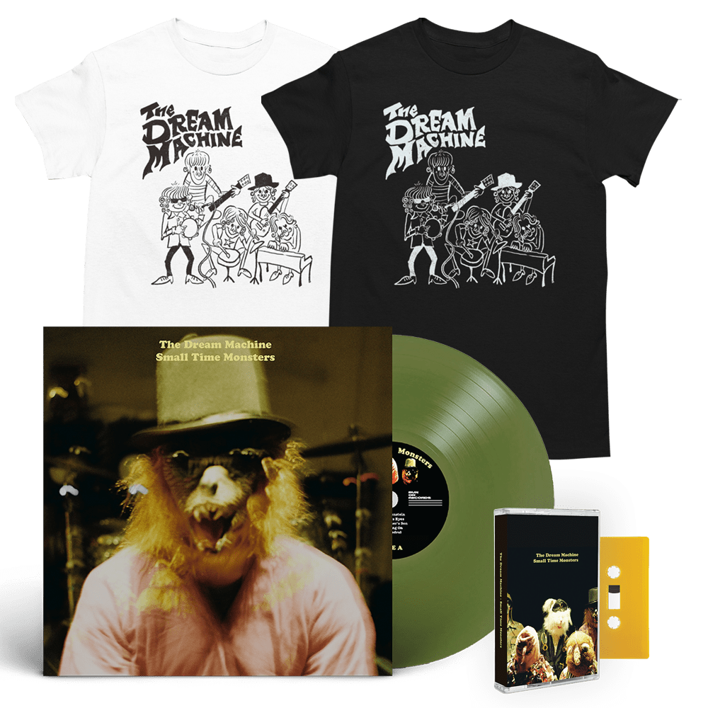 The Dream Machine - Small Time Monsters Golden Bough Edition Vinyl Choice of Alternative Cover Brick Yellow Cassette T-Shirt with Signed Print