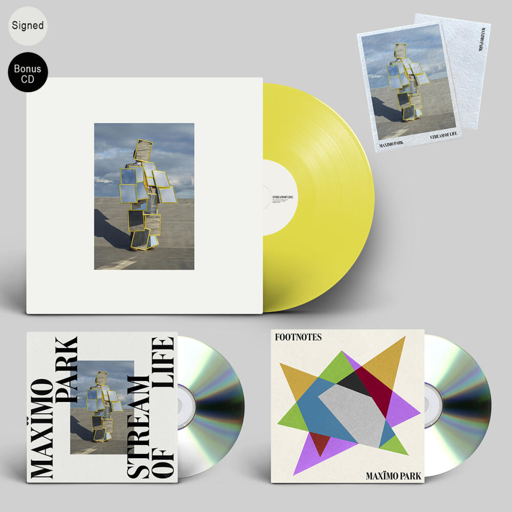 Maximo Park - Stream Of Life CD - Signed / Gatefold Lime Green Vinyl - Signed / Seedcard [Inc Bonus CD]