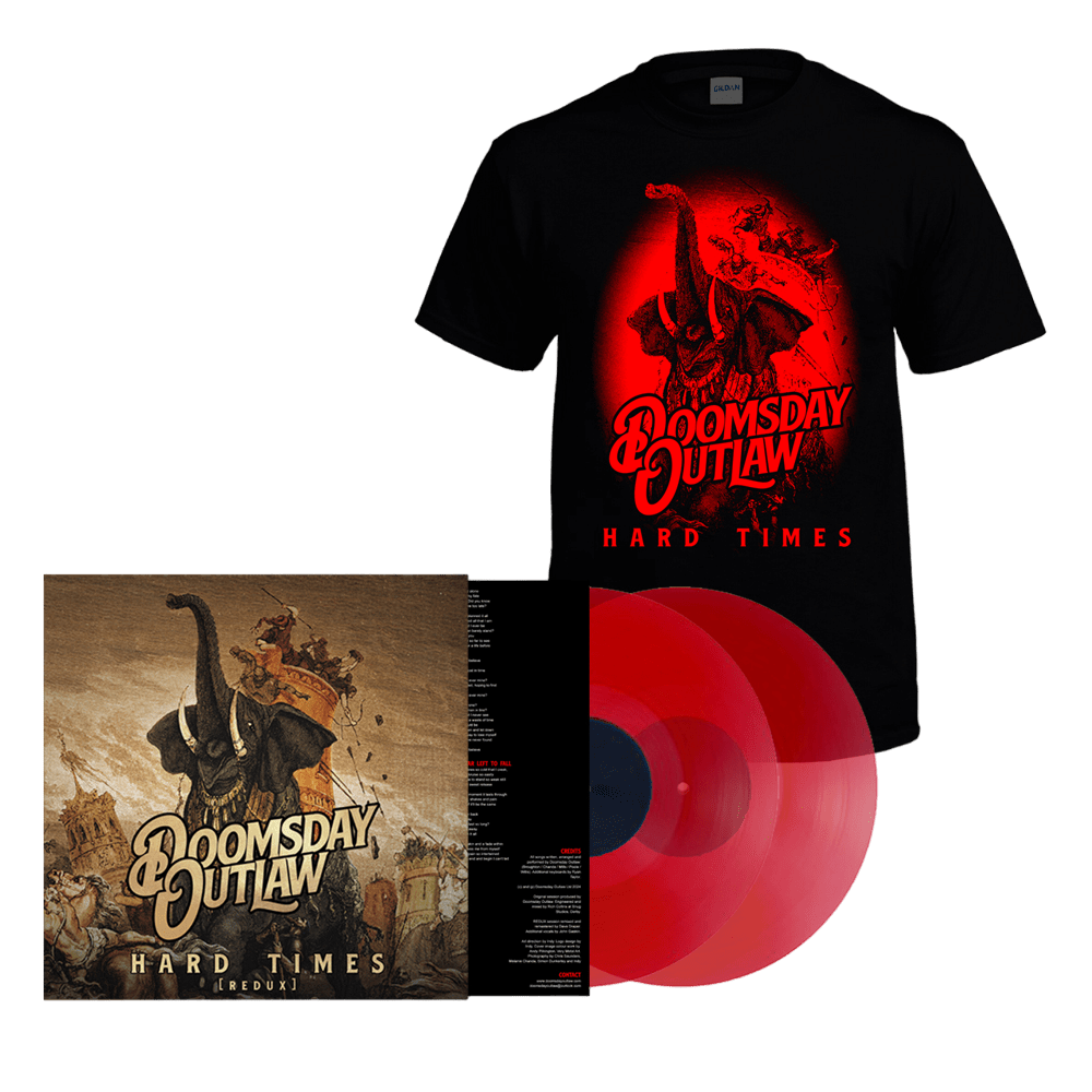 Doomsday Outlaw - Hard Times Transparent Red Double Vinyl T-Shirt