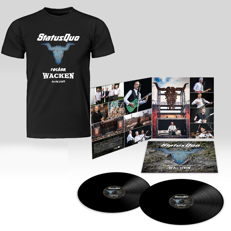 Status Quo - Down Down & Dirty Double Vinyl DVD T-Shirt