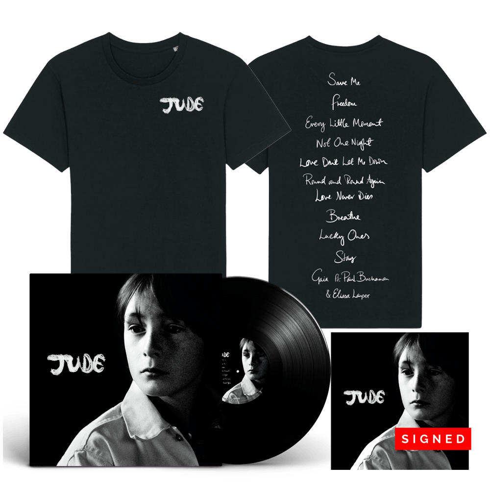 Julian Lennon - Jude Vinyl Album & T-Shirt with Signed Art Print
